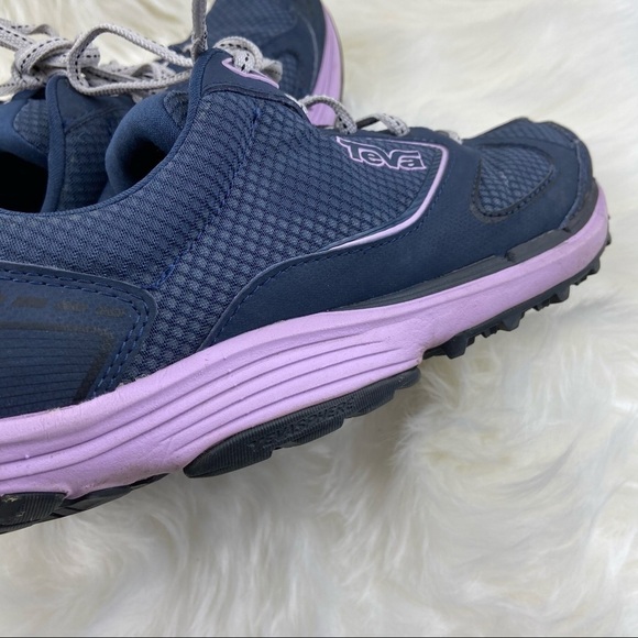 TEVA SUEDE RUNNING WOMAN SNEAKERS SIZE 6 BLUE AND PURPLE COLOR - Picture 8 of 10